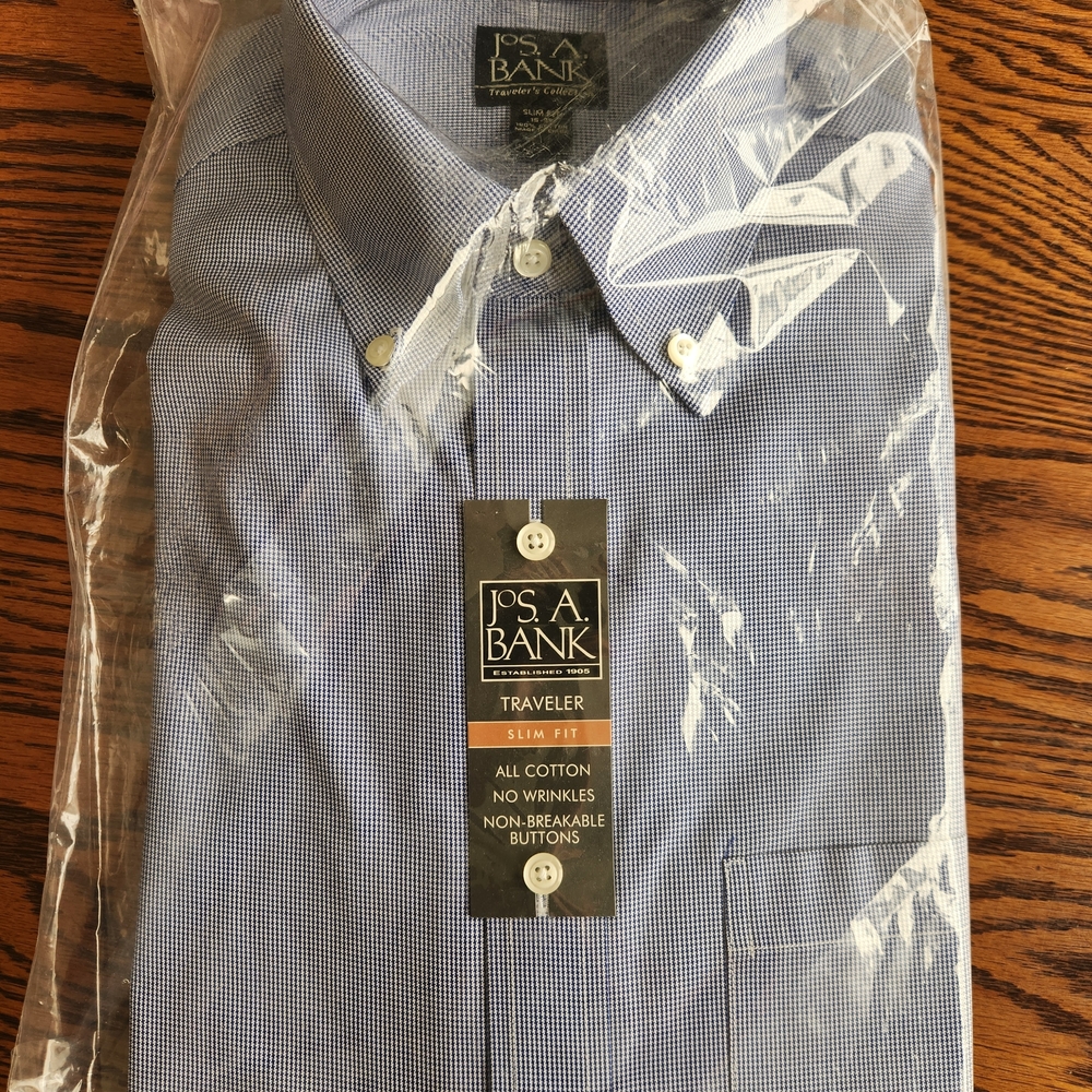 Jos. A. Bank Men's Blue White Shirt Slim Fit